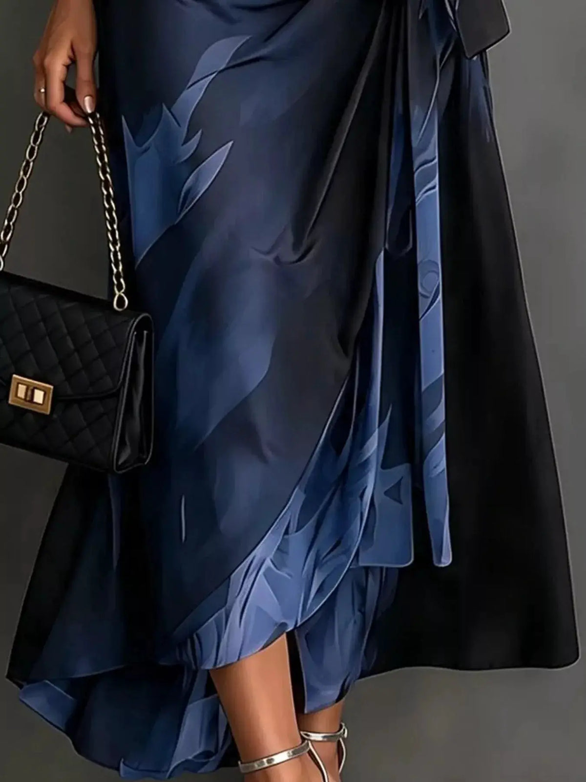 Tie Detail Surplice Dress by Trendsi