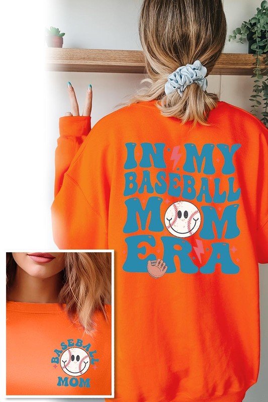 Baseball Mom Front Back Graphic Fleece Sweatshirts - Bitsy Gypsy Boutique