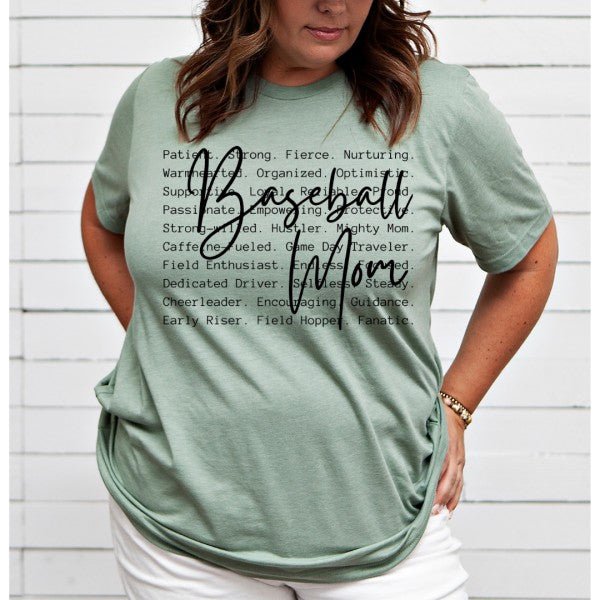 Baseball Mom Words Graphic Tee - Bitsy Gypsy Boutique