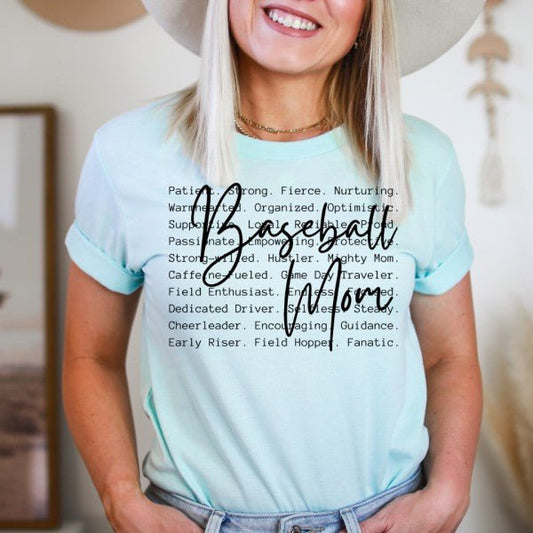 Baseball Mom Words Graphic Tee - Bitsy Gypsy Boutique