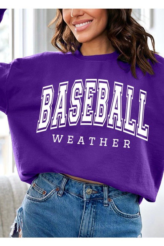 Baseball Weather Graphic Sweatshirts - Bitsy Gypsy Boutique