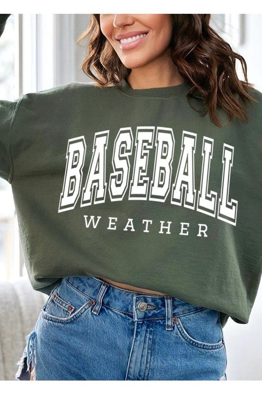 Baseball Weather Graphic Sweatshirts - Bitsy Gypsy Boutique