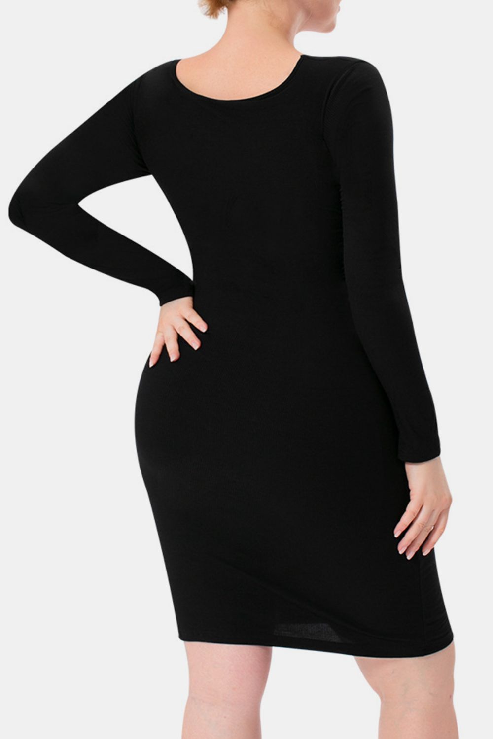 Basic Bae Full Size Built - In Shapewear Square Neck Long Sleeve Dress - Bitsy Gypsy Boutique