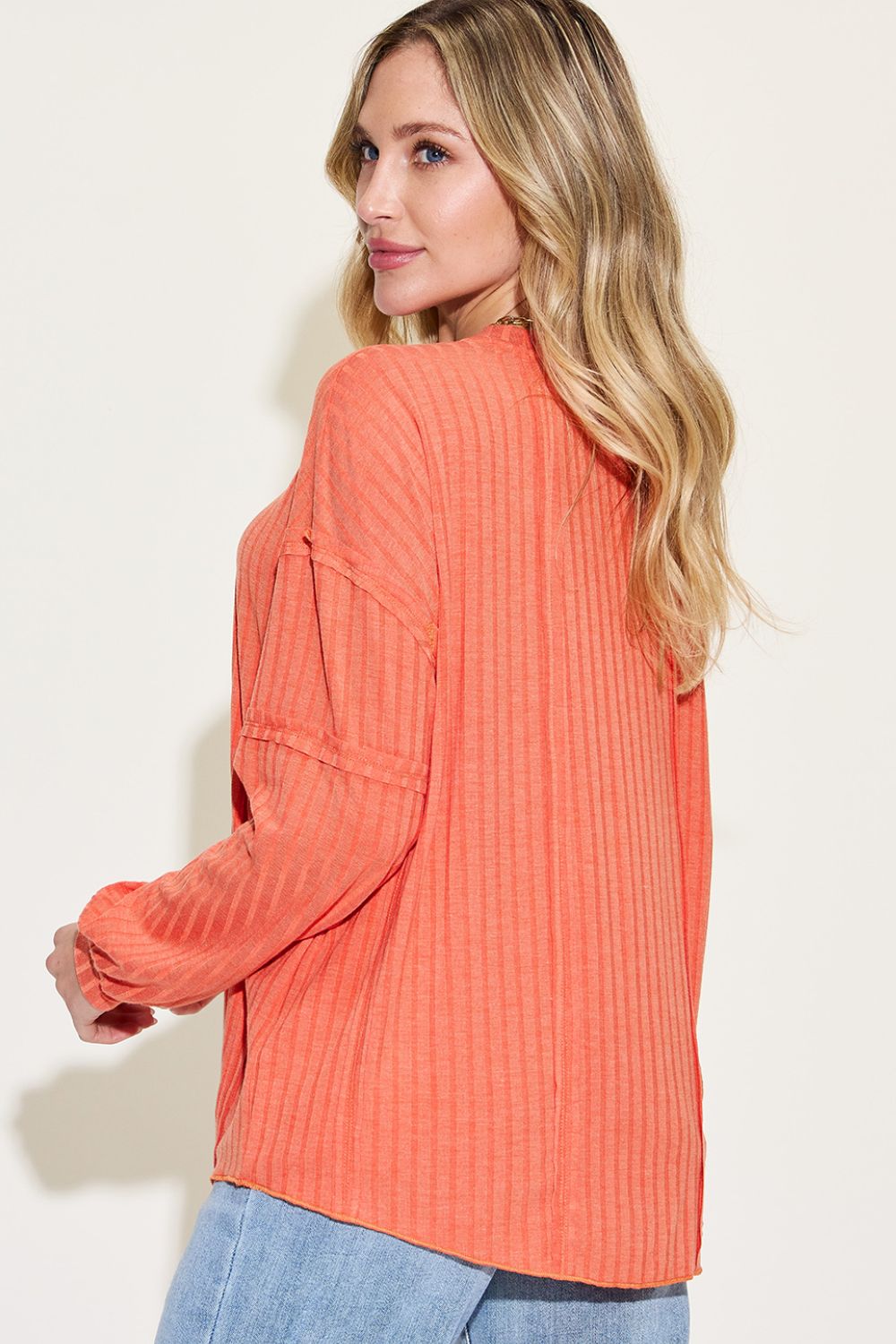 Basic Bae Full Size Ribbed Round Neck Long Sleeve T-Shirt - Bitsy Gypsy Boutique