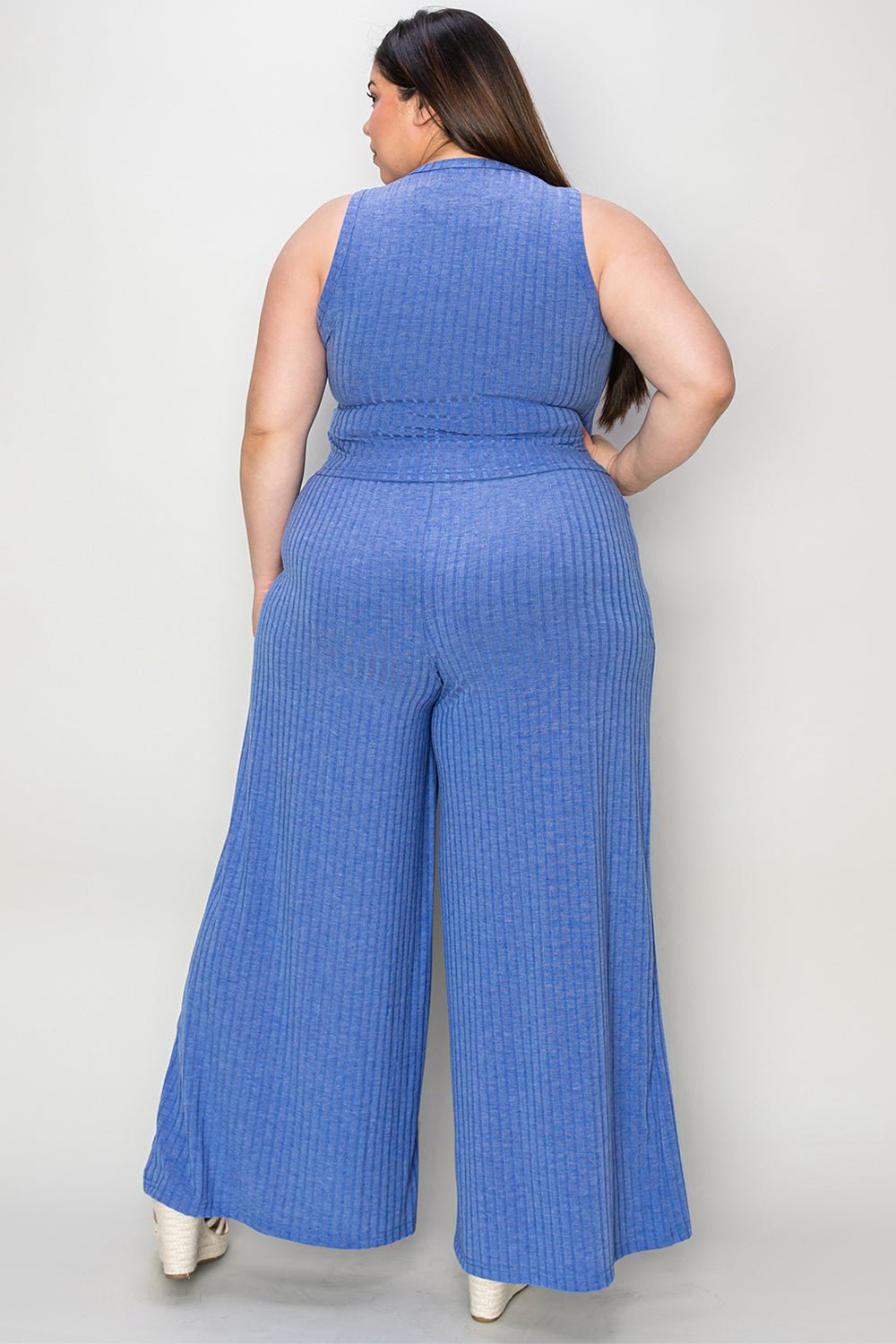 Basic Bae Full Size Ribbed Tank and Wide Leg Pants Set - Bitsy Gypsy Boutique