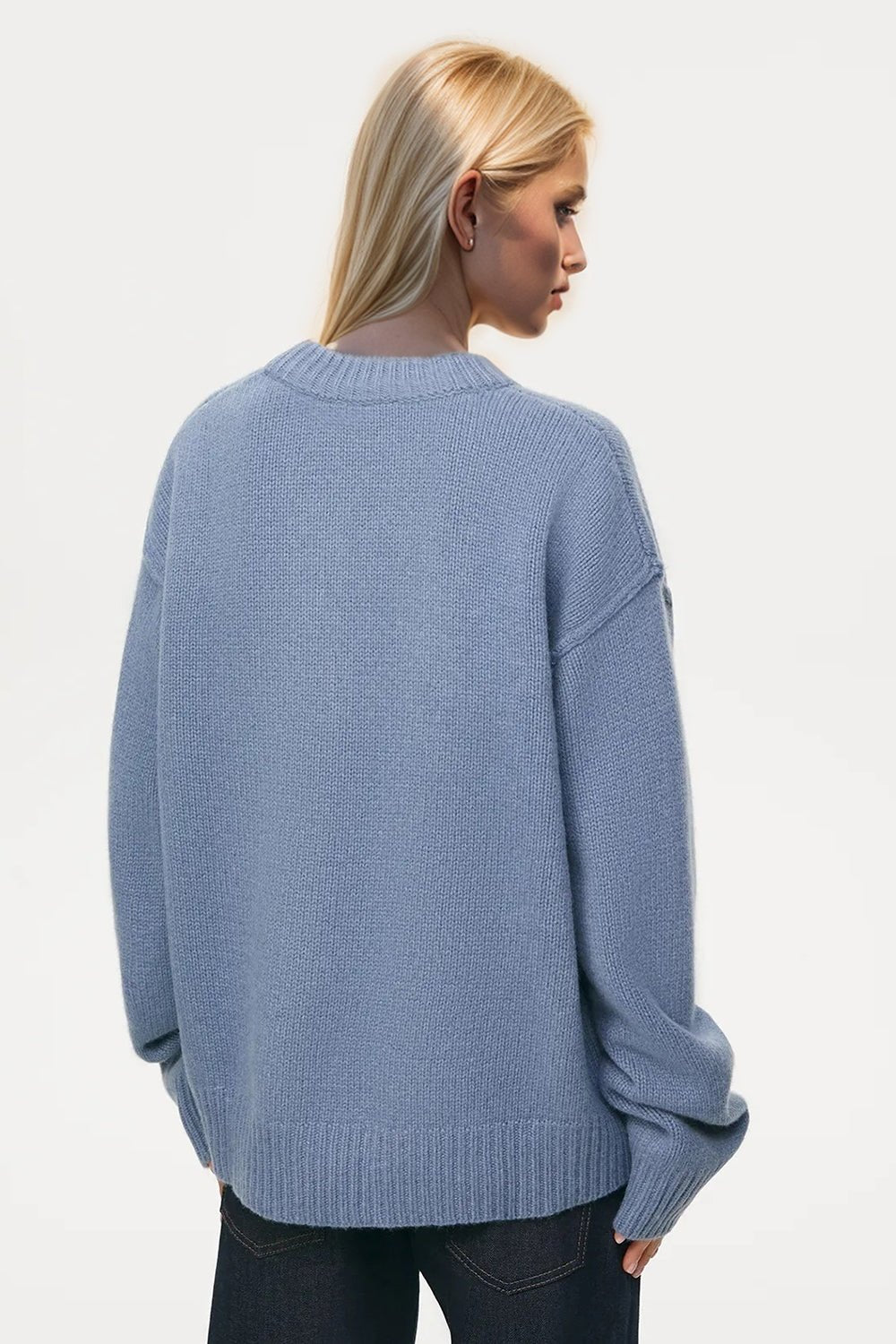 Basic Bae Round Neck Dropped Shoulder Sweater - Bitsy Gypsy Boutique