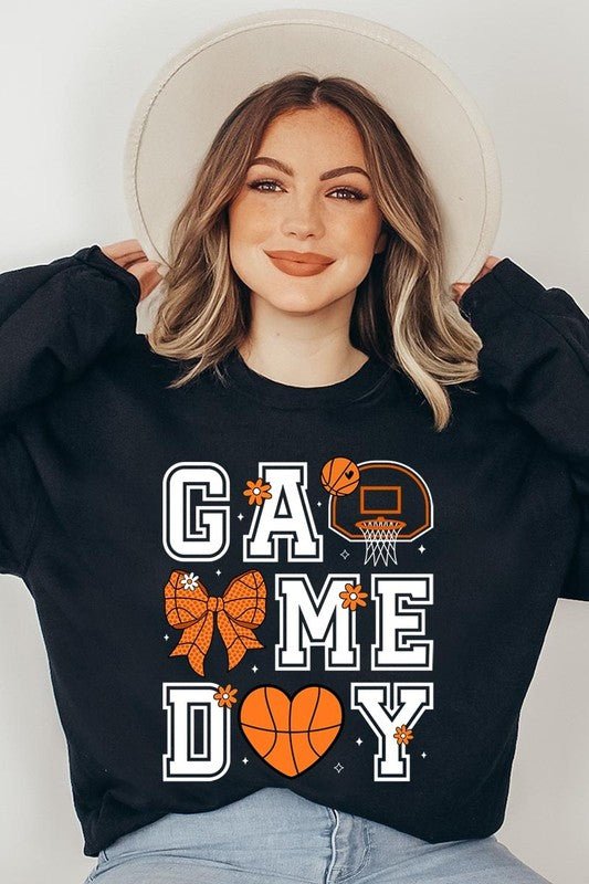 Basketball Game Day Graphic Fleece Sweatshirt - Bitsy Gypsy Boutique