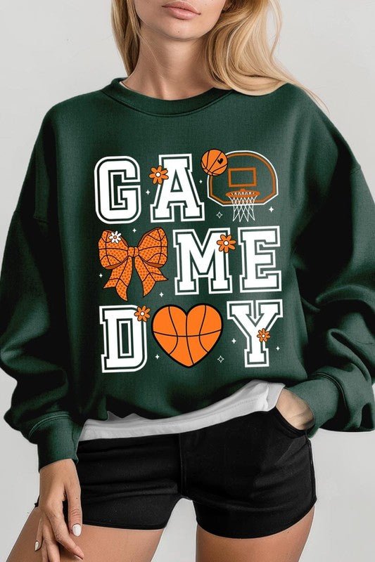 Basketball Game Day Graphic Fleece Sweatshirt - Bitsy Gypsy Boutique