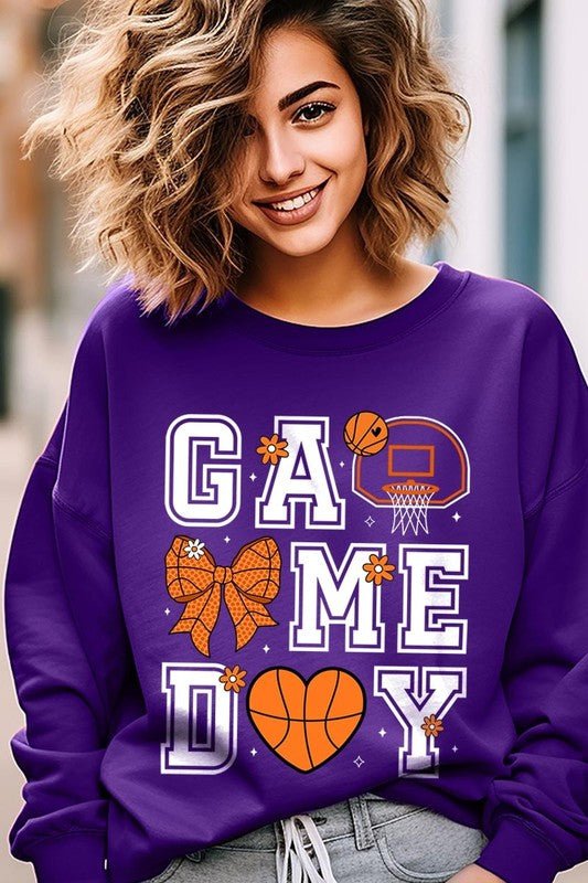 Basketball Game Day Graphic Fleece Sweatshirt - Bitsy Gypsy Boutique