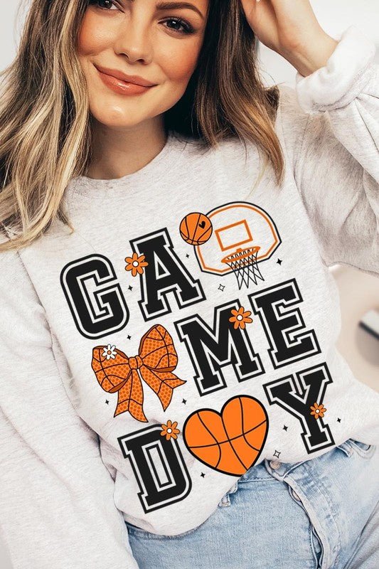 Basketball Game Day Graphic Fleece Sweatshirt - Bitsy Gypsy Boutique