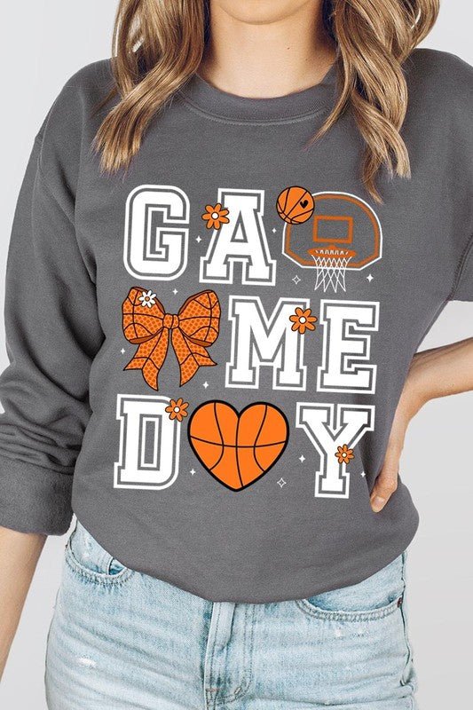 Basketball Game Day Graphic Fleece Sweatshirt - Bitsy Gypsy Boutique