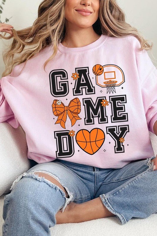 Basketball Game Day Graphic Fleece Sweatshirt - Bitsy Gypsy Boutique