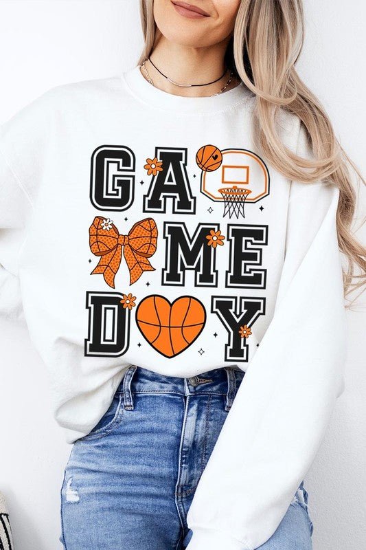 Basketball Game Day Graphic Fleece Sweatshirt - Bitsy Gypsy Boutique