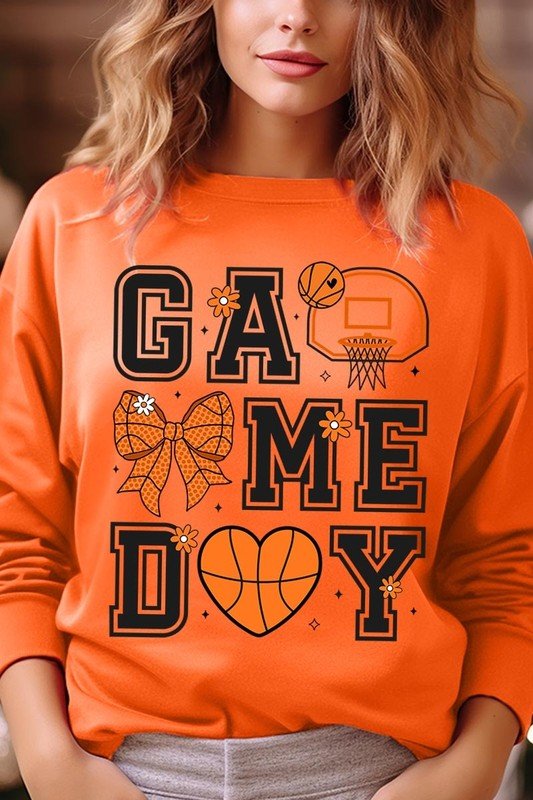 Basketball Game Day Graphic Fleece Sweatshirt - Bitsy Gypsy Boutique