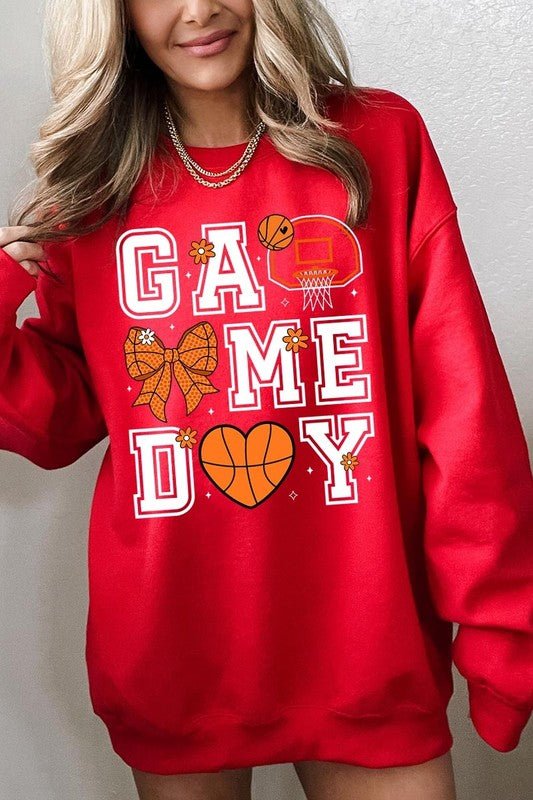 Basketball Game Day Graphic Fleece Sweatshirt - Bitsy Gypsy Boutique