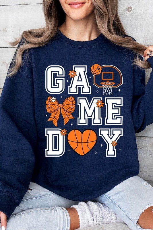 Basketball Game Day Graphic Fleece Sweatshirt - Bitsy Gypsy Boutique