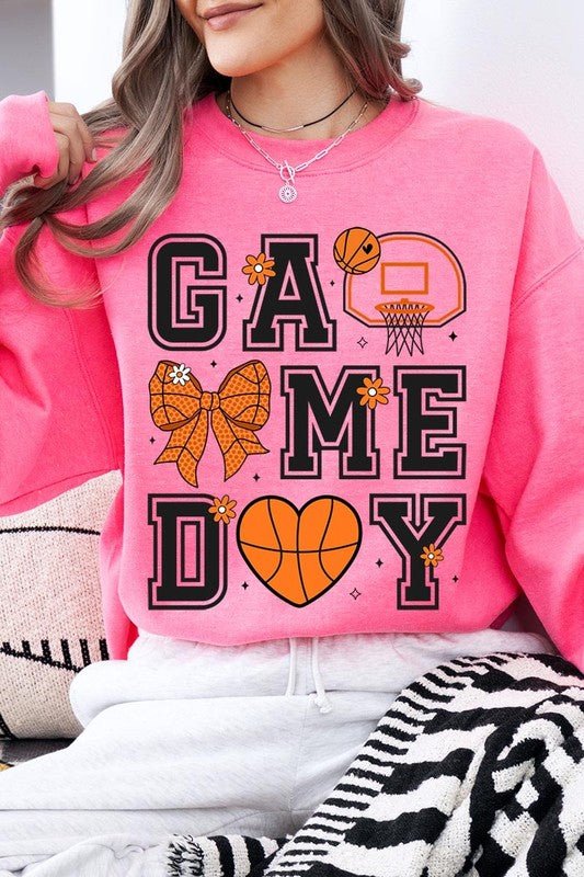 Basketball Game Day Graphic Fleece Sweatshirt - Bitsy Gypsy Boutique