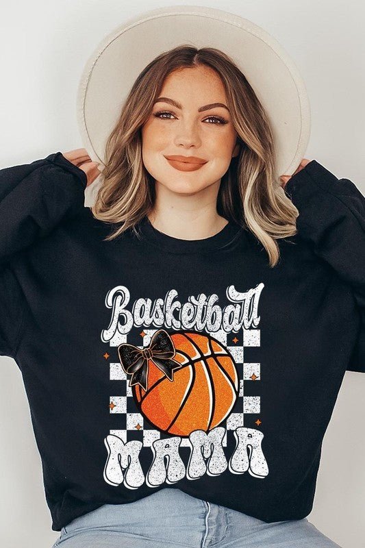 Basketball Mama Graphic Fleece Sweatshirt - Bitsy Gypsy Boutique