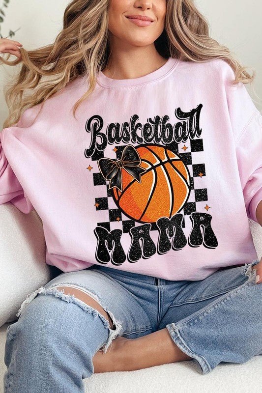 Basketball Mama Graphic Fleece Sweatshirt - Bitsy Gypsy Boutique