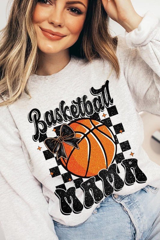 Basketball Mama Graphic Fleece Sweatshirt - Bitsy Gypsy Boutique