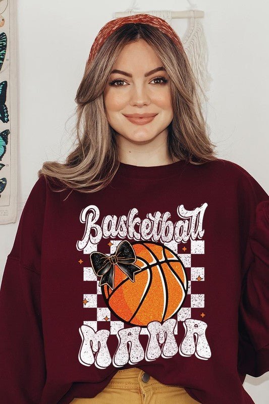 Basketball Mama Graphic Fleece Sweatshirt - Bitsy Gypsy Boutique