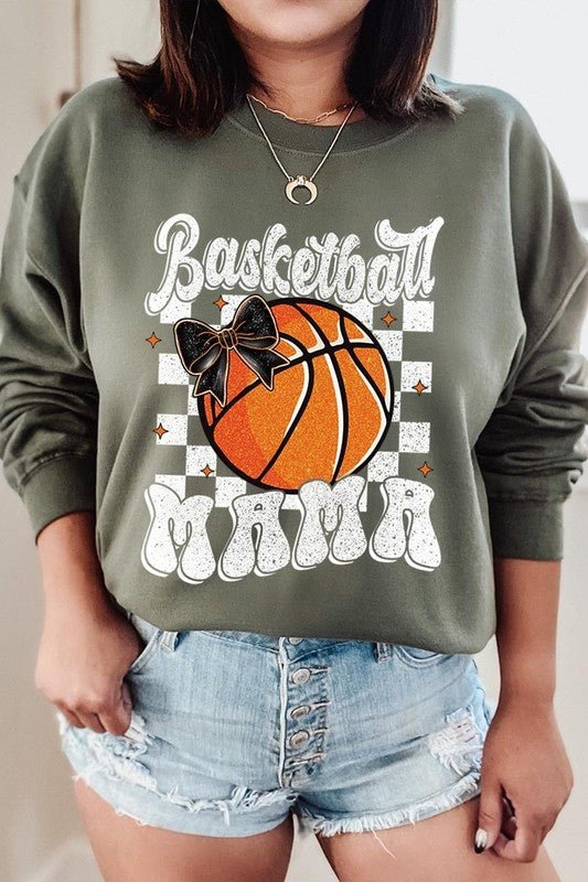 Basketball Mama Graphic Fleece Sweatshirt - Bitsy Gypsy Boutique