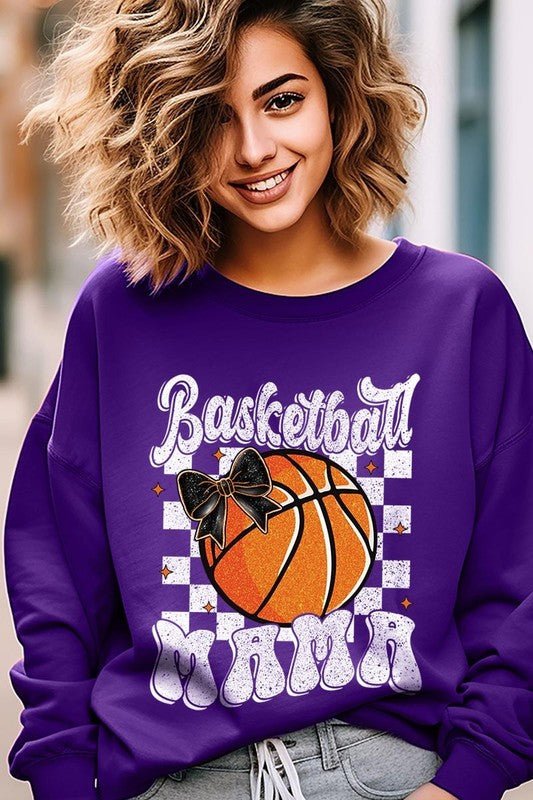 Basketball Mama Graphic Fleece Sweatshirt - Bitsy Gypsy Boutique