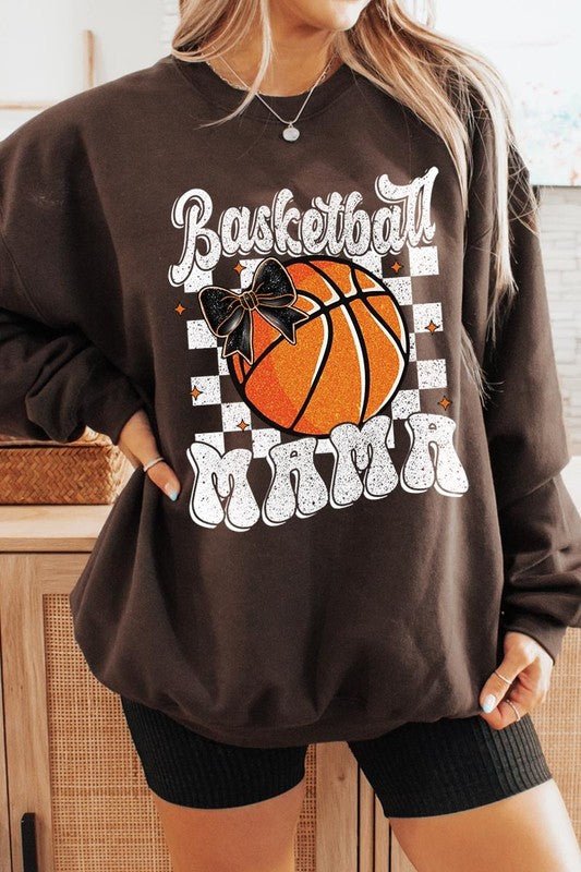 Basketball Mama Graphic Fleece Sweatshirt - Bitsy Gypsy Boutique