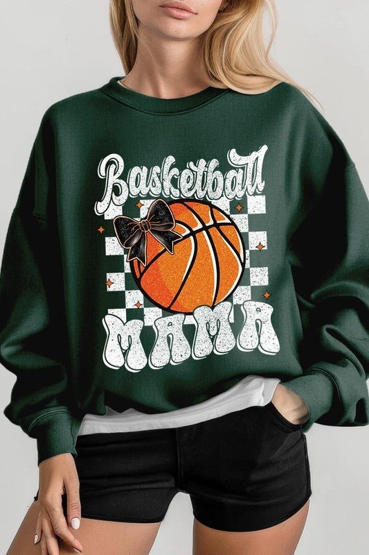 Basketball Mama Graphic Fleece Sweatshirt - Bitsy Gypsy Boutique