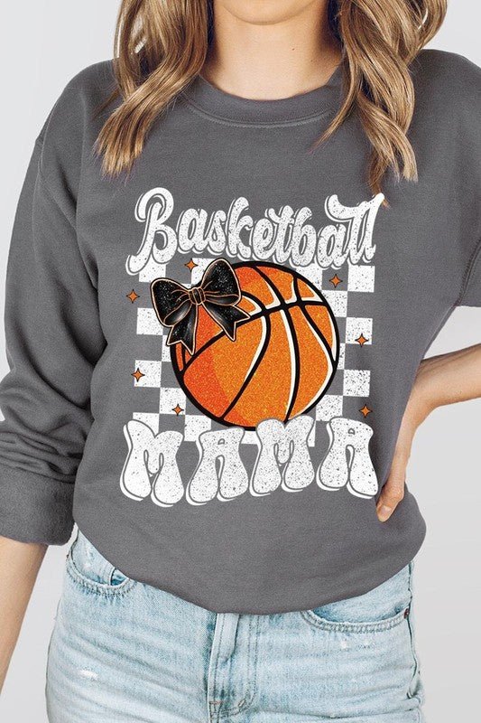 Basketball Mama Graphic Fleece Sweatshirt - Bitsy Gypsy Boutique