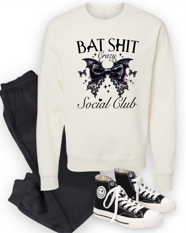 Bat Shit Crazy Social Club Graphic Sweatshirt - Bitsy Gypsy Boutique