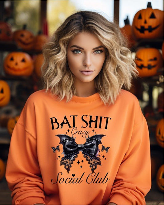 Bat Shit Crazy Social Club Graphic Sweatshirt - Bitsy Gypsy Boutique