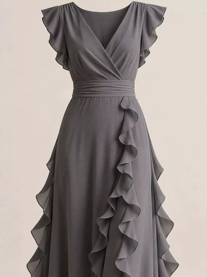 Ruffled Surplice Sleeveless Maxi Dress by Trendsi