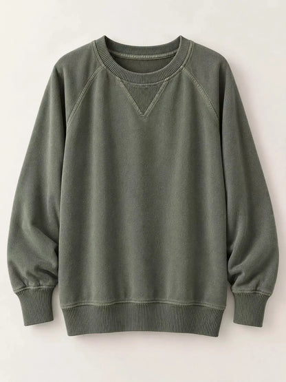 Crew Neck Raglan Sleeve Sweatshirt by Trendsi