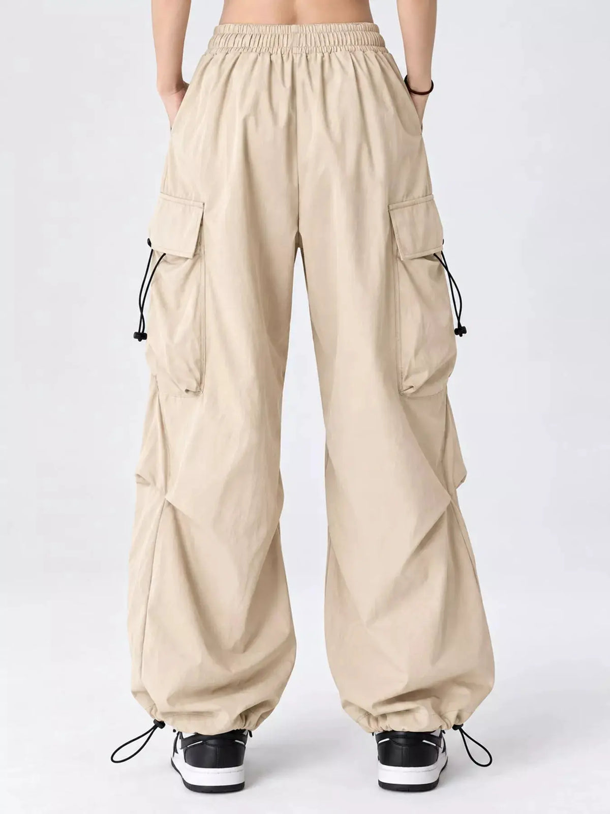 Full Size Drawstring Cargo Pants Plus Size by Trendsi