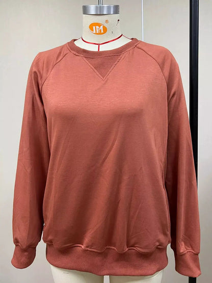Crew Neck Raglan Sleeve Sweatshirt by Trendsi