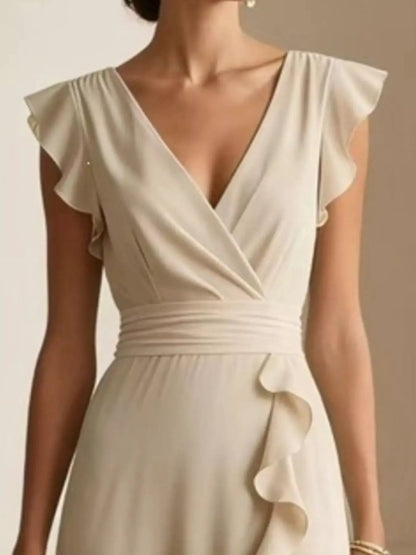 Ruffled Surplice Maxi Dress by Trendsi