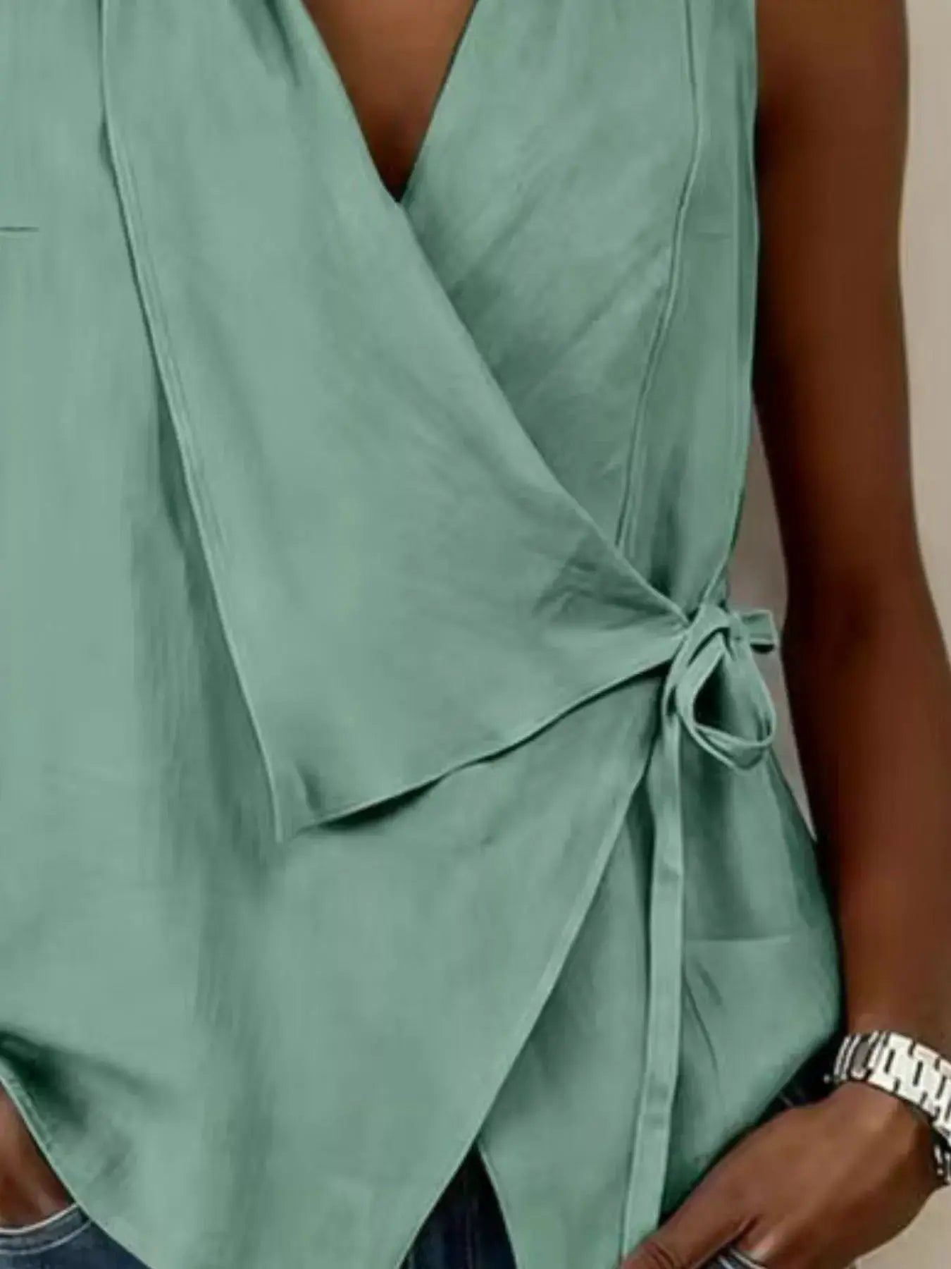 Tie Detail Sleeveless Top by Trendsi