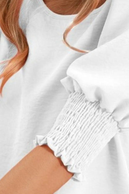 BiBi Air Flow Balloon Shorts Sleeves Top - Bitsy Gypsy Boutique