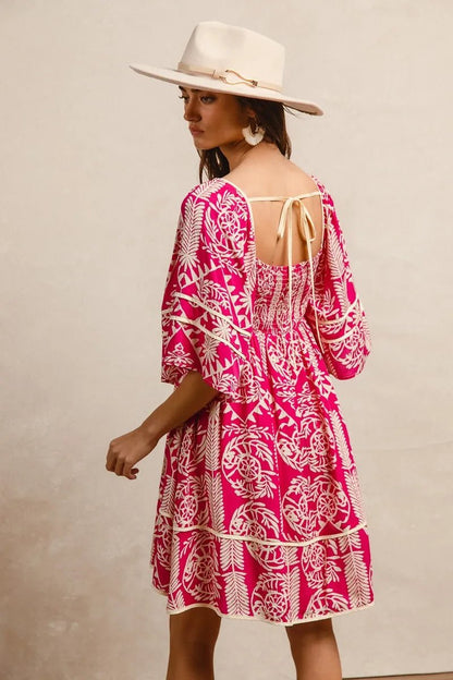 BiBi Aztec Woven Printed Contrast Binding Dress - Bitsy Gypsy Boutique