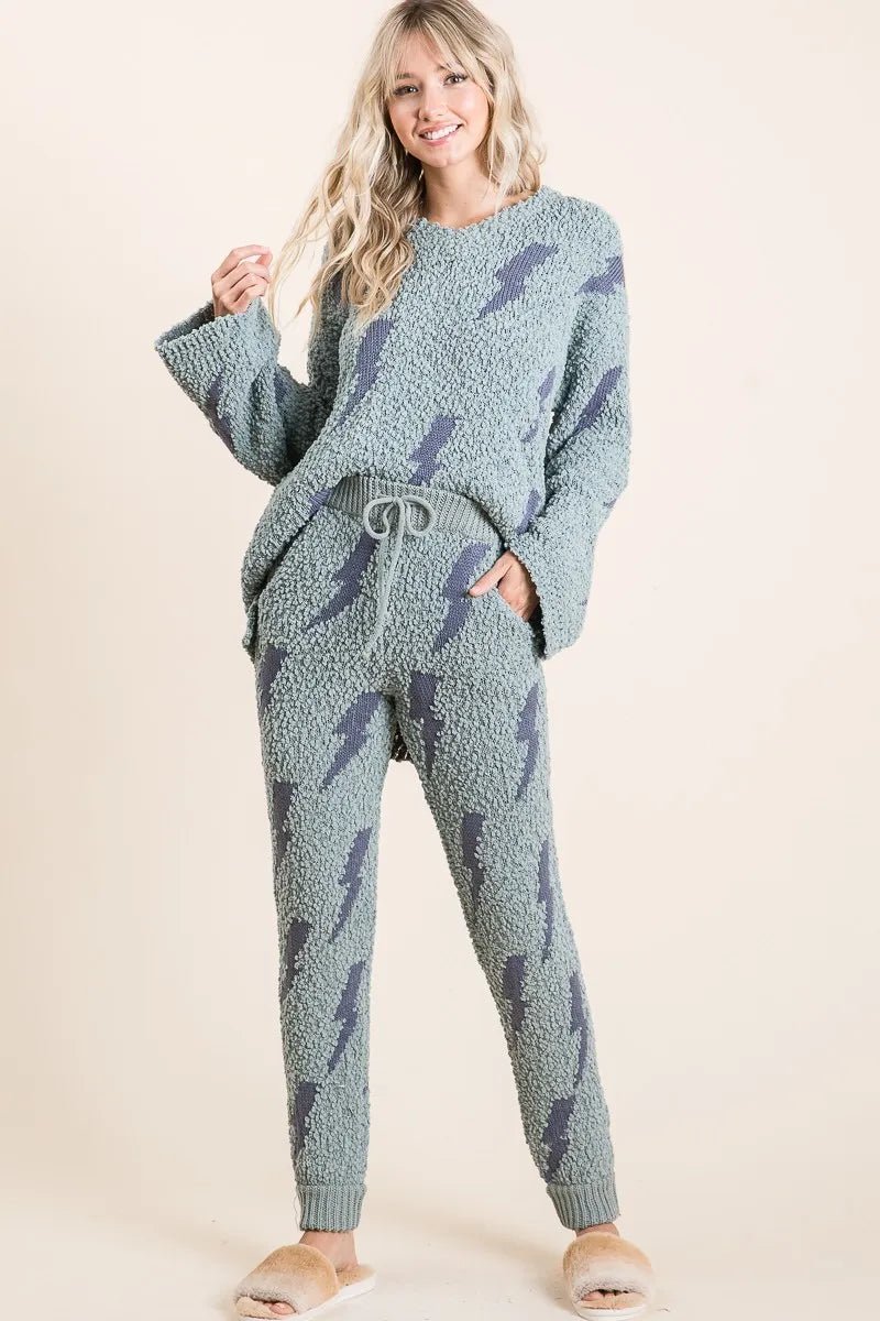 BiBi Cozy Soft Hairy Popcorn Sweater Pants - Bitsy Gypsy Boutique