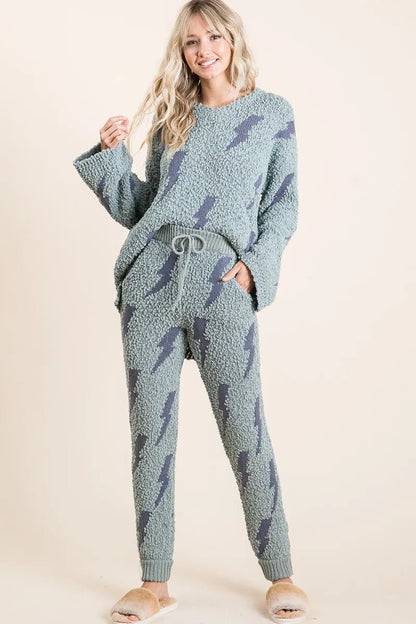 BiBi Cozy Soft Hairy Popcorn Sweater Pants - Bitsy Gypsy Boutique