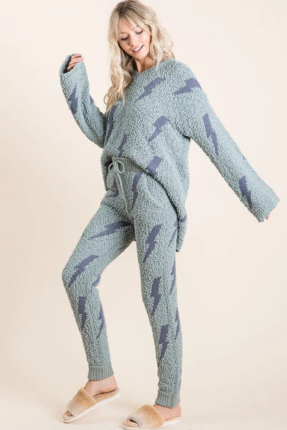 BiBi Cozy Soft Hairy Popcorn Sweater Pants - Bitsy Gypsy Boutique