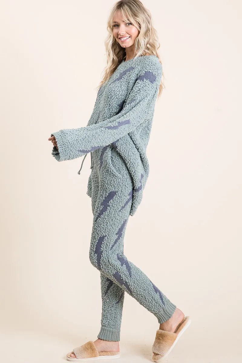 BiBi Cozy Soft Hairy Popcorn Sweater Pants - Bitsy Gypsy Boutique