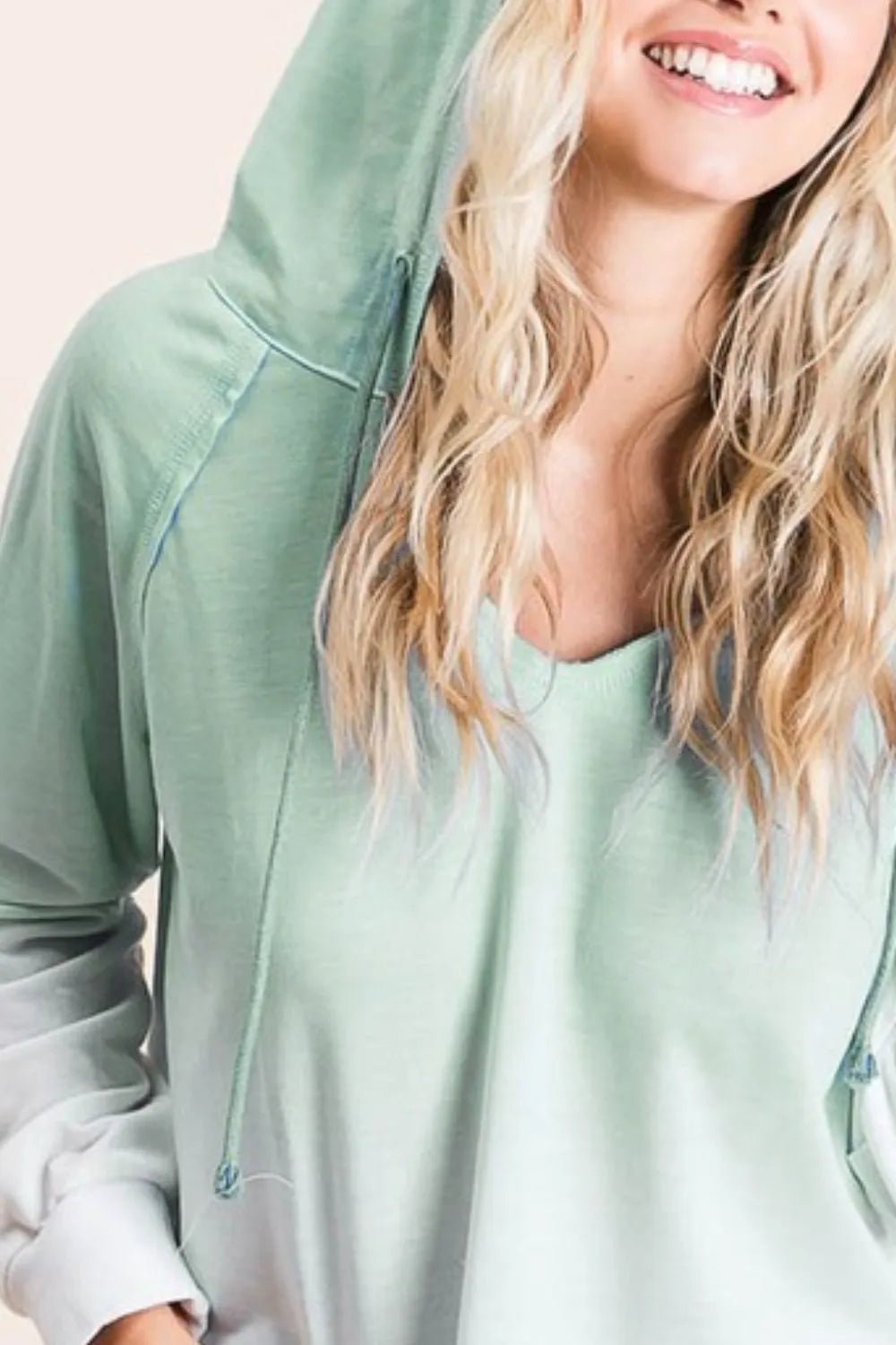 BiBi Deep Dye Knit Hoodie - Bitsy Gypsy Boutique