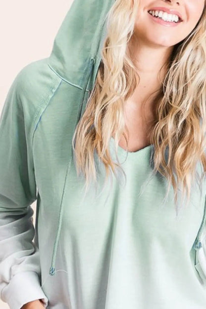 BiBi Deep Dye Knit Hoodie - Bitsy Gypsy Boutique