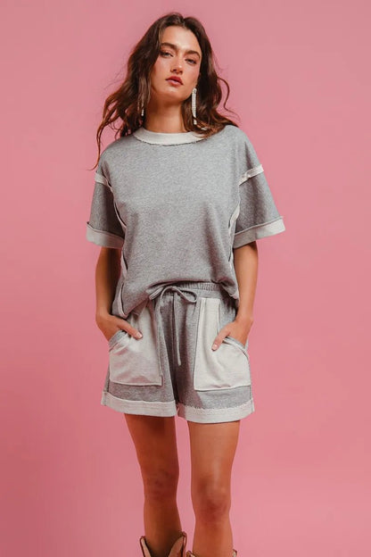 BiBi French Terry Knit Shorts with Side Pocket - Bitsy Gypsy Boutique