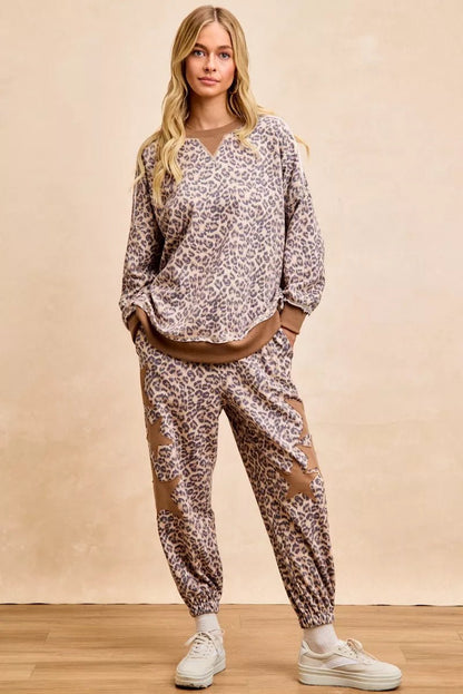 BiBi Leopard Printed French Terry Sweatshirt - Bitsy Gypsy Boutique