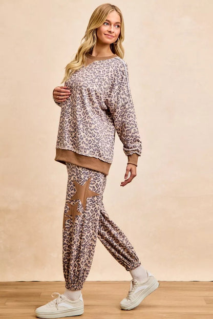 BiBi Leopard Printed French Terry Sweatshirt - Bitsy Gypsy Boutique