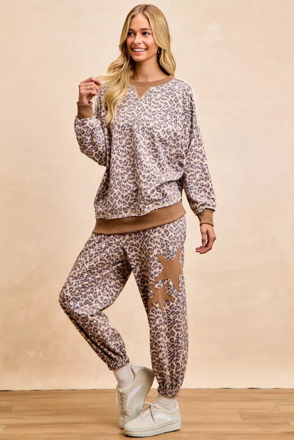 BiBi Leopard Printed French Terry Sweatshirt - Bitsy Gypsy Boutique